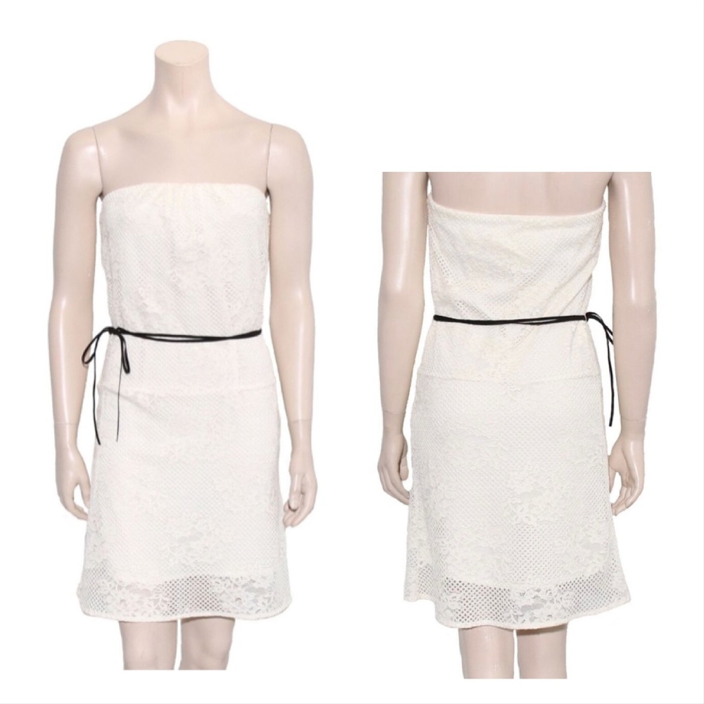 Maje sleeveless lace mini dress w/ belt